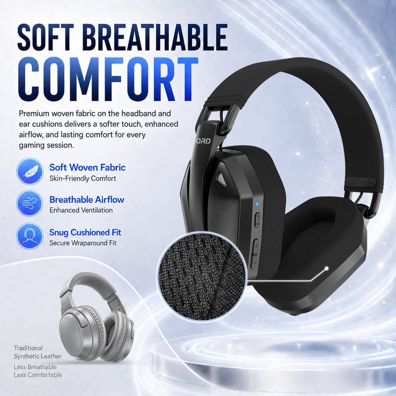 Carregue imagem no visualizador da galeriaFone de ouvido gamer sem fio QRD A55 2,4 GHz