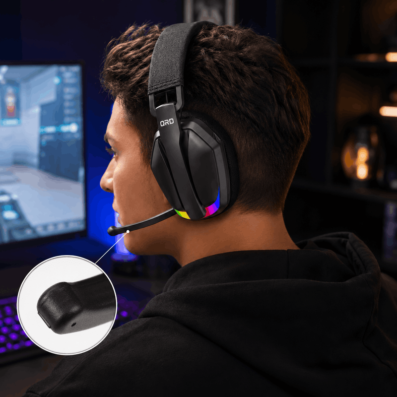 Carregue imagem no visualizador da galeriaFone de ouvido gamer sem fio QRD A55 2,4 GHz
