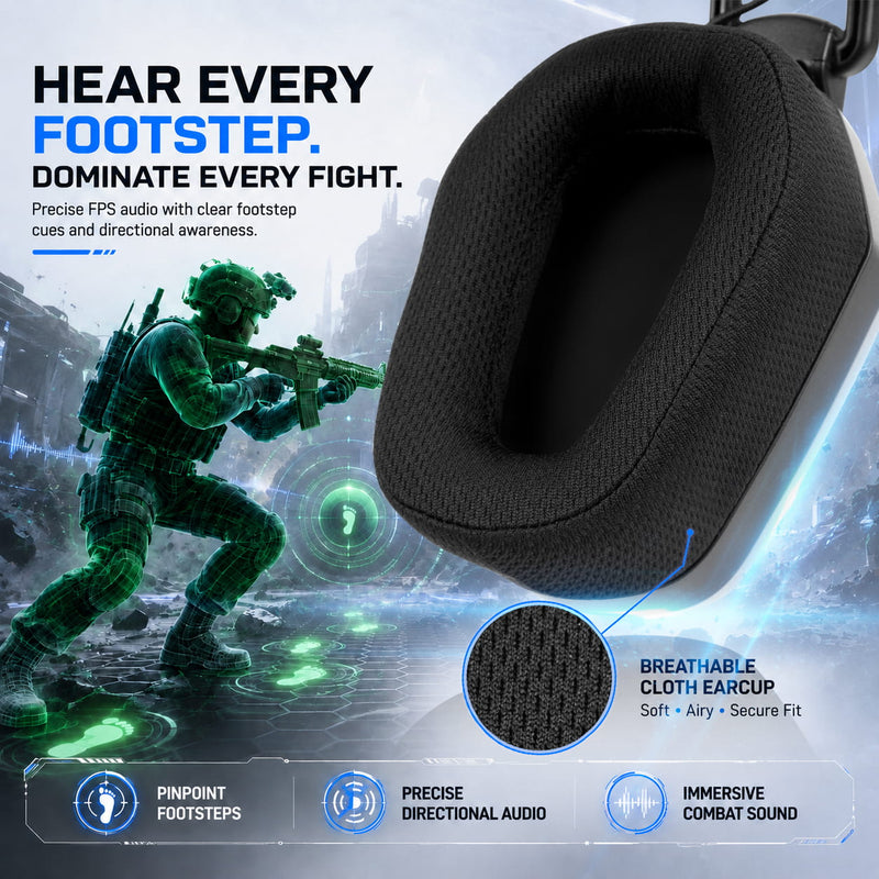 Carregue imagem no visualizador da galeriaFone de ouvido gamer sem fio QRD A55 2,4 GHz
