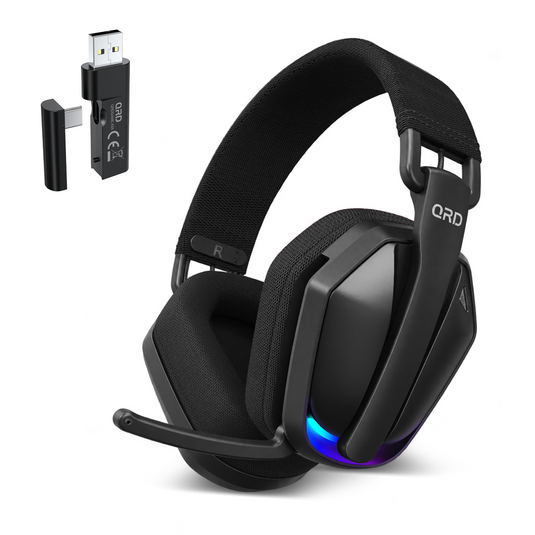 Fone de ouvido gamer sem fio QRD A55 2,4 GHz