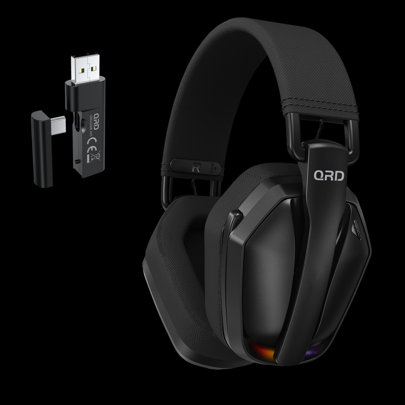 Carregue imagem no visualizador da galeriaFone de ouvido gamer sem fio QRD A55 2,4 GHz
