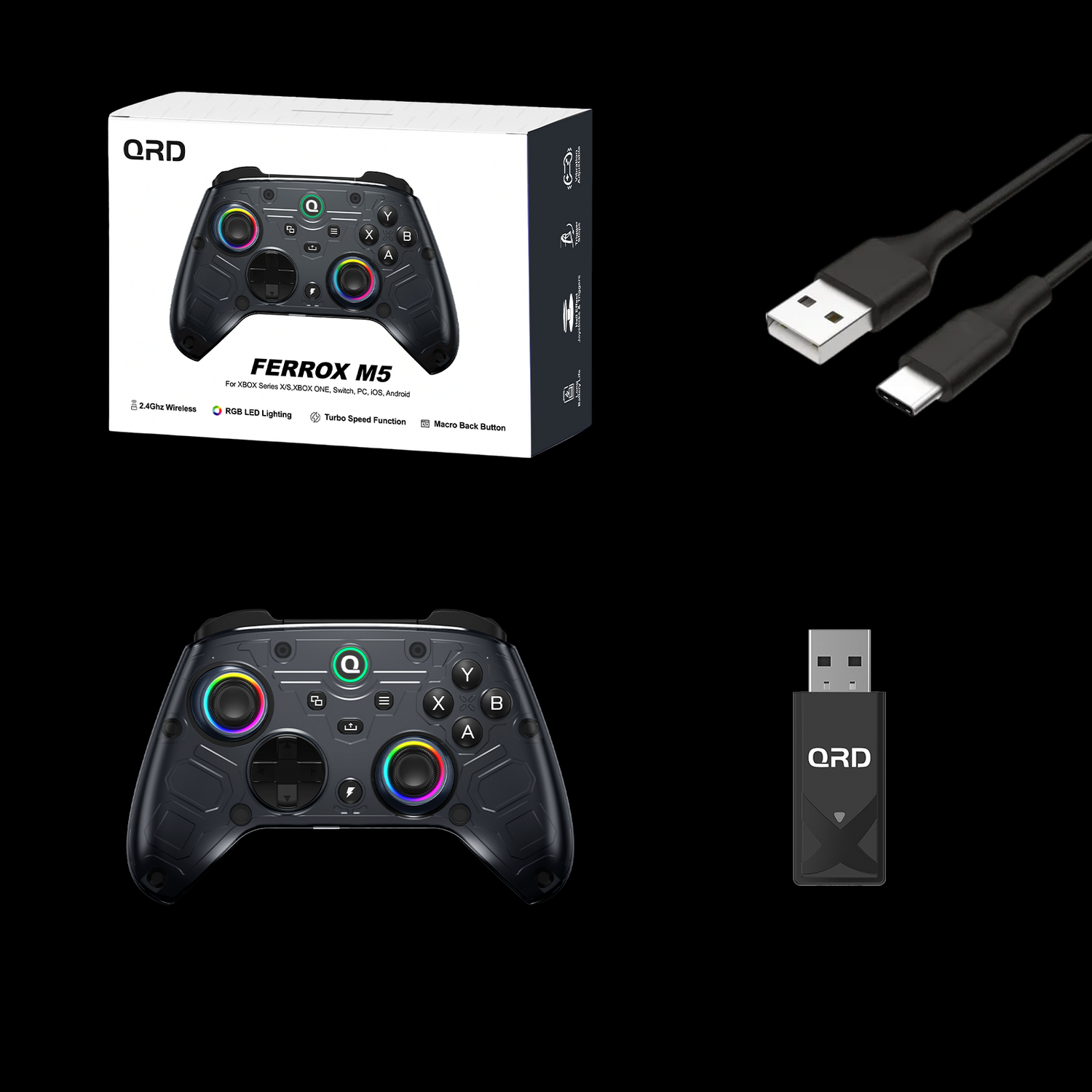 QRD FERROX M5 2.4Ghz Wireless Controller for XBOX Series X/S, PC, Nint ...