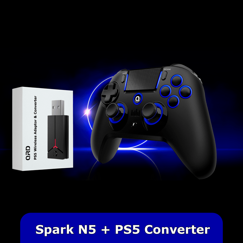 Carregue imagem no visualizador da galeriaQRD SPARK N5 wireless PS5 controller bundle, PS5 adaptor converter
