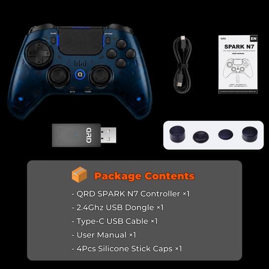 QRD Spark N7 2.4Ghz Wireless Controller for PS5/PS4/PS3/PC